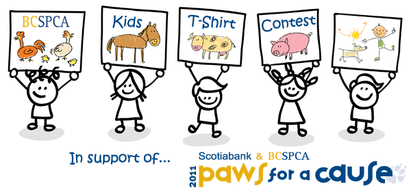 BCSPCA Kid's T-Shirt Contest. Supporting 2010 Paws For A Cause.