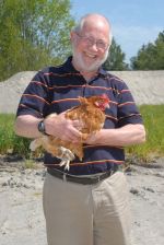 Prof. Ian Duncan with hen