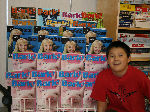 Preston, a student proudly shows his BC SPCA Display